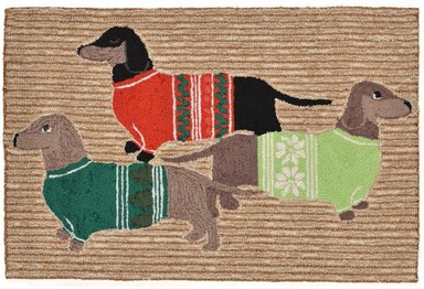 Trans Ocean Frontporch Holiday Hounds Neutral 156612